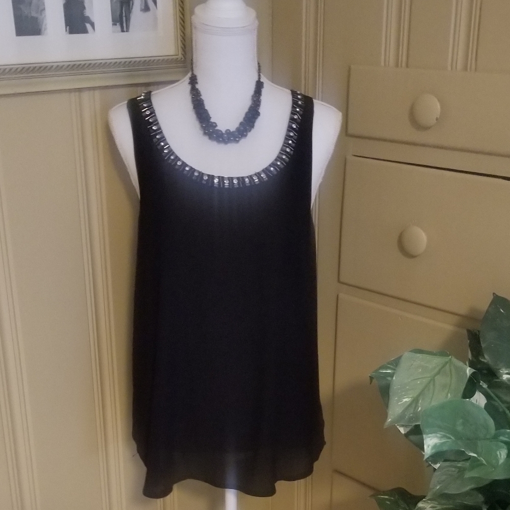 Black jeweled racerback tank from Express